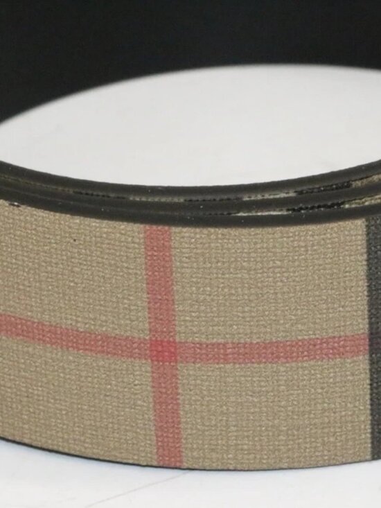 Burberry Men\'s Check Belt in Archive Beige ITGIOLIN681MP 32/80 - Beige/Black main image 7